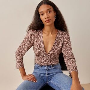 REFORMATION Artesia Top in Chocolatier MEDIUM NWT PRICE FIRM